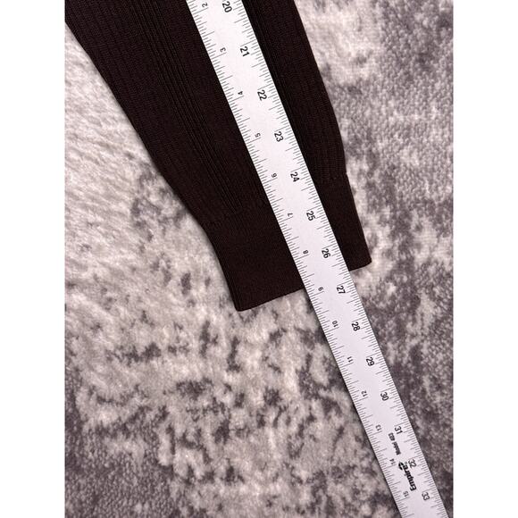 Boss Hugo Boss Sweater Large Mens Brown Silk Blend Knit Slim Fit Turtleneck - Picture 5 of 9